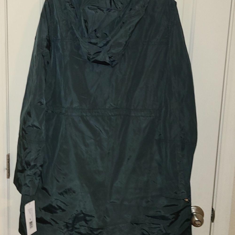 Via Spiga zip front anorak w/ adjustable sleeve water repellent in dark jade - Picture 5 of 5